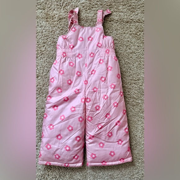 Carter's girls 2pc Snowsuit Faux Fur Trimmed Hooded Puffer Jacket & Ski Bib Set - Picture 4 of 11